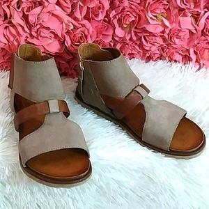 Miz Mooz Tan and Brown Sandals